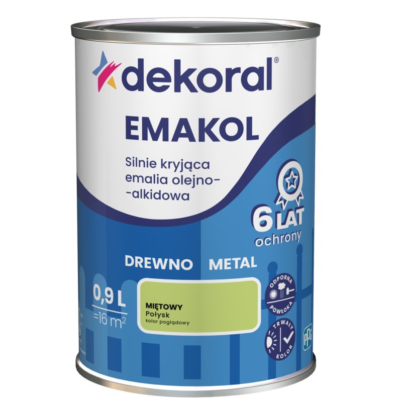 Emalia olejno-alkidowa Dekoral Emakol do drewna i metalu miętowy 0,9 l