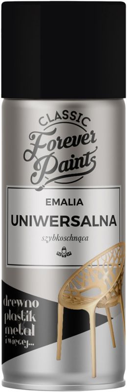 Emalia uniwersalna szybkoschnąca Forever Paints 400 ml czarna matowa