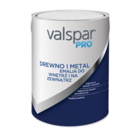 Emalia Valspar Pro Drewno i Metal do wnętrz i na zewnątrz 5 l półpołysk B1