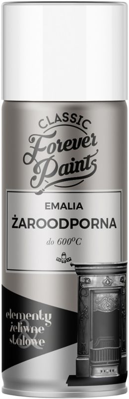 Emalia żaroodporna do 600°C Forever Paints 400 ml biała