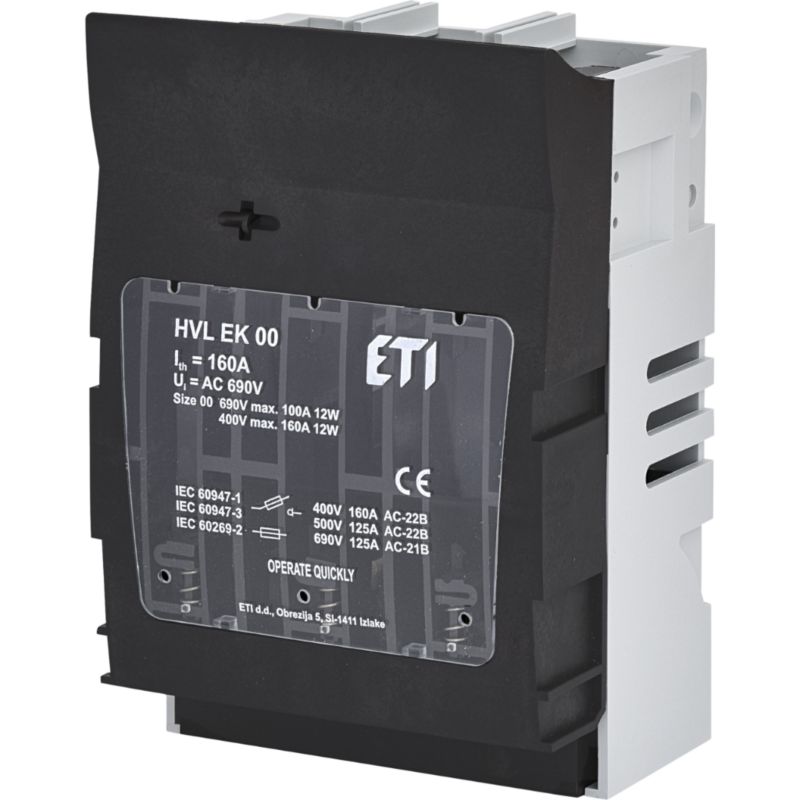 Eti Rozłącznik Bezpiecznikowy Hvl Ek 00 3P 160A Nh00 M8 Ac I Dc 1 Szt