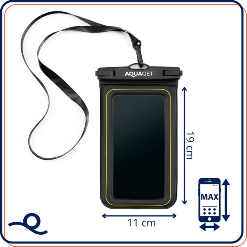 Etui na telefon Aquaget wodoodporne do snorkelingu pokrowiec na smartfon do pływania i na plażę 1 szt.