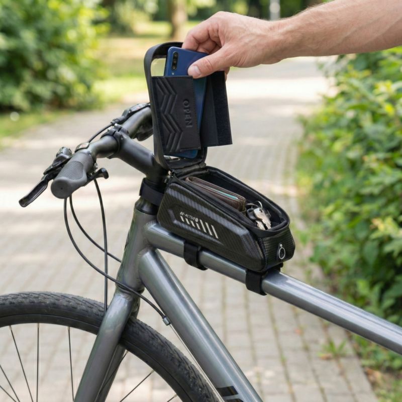 Etui na telefon Be-active.pl sakwa rowerowa na ramę wodoodporna czarny 1 szt.