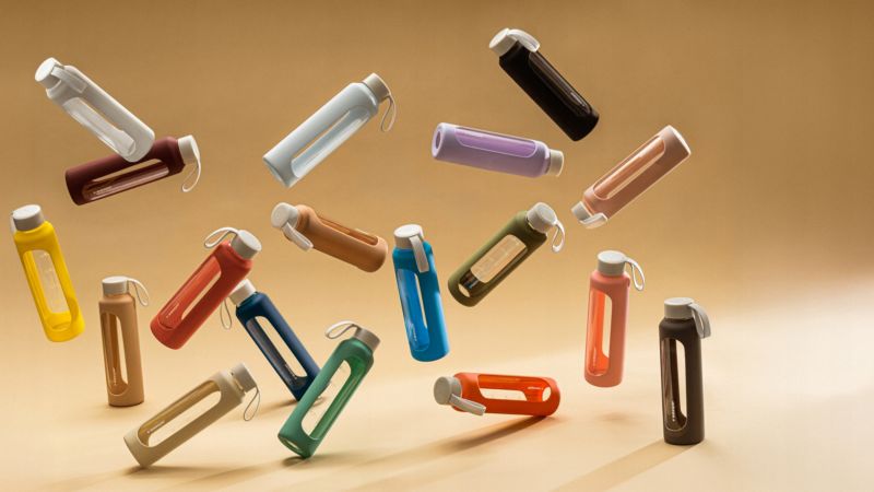 Etui silikonowe, Wessper, do butelki na wodę Wessper B1 BOROSILICATE 0,5L, ochronne, oliwkowy, 1szt