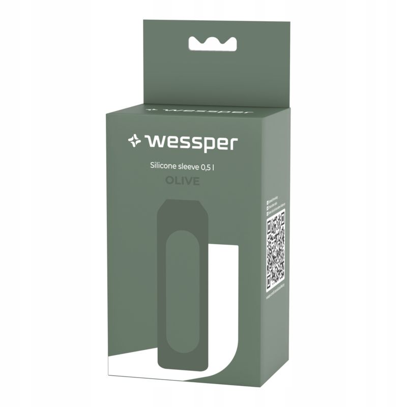 Etui silikonowe, Wessper, do butelki na wodę Wessper B1 BOROSILICATE 0,5L, ochronne, oliwkowy, 1szt