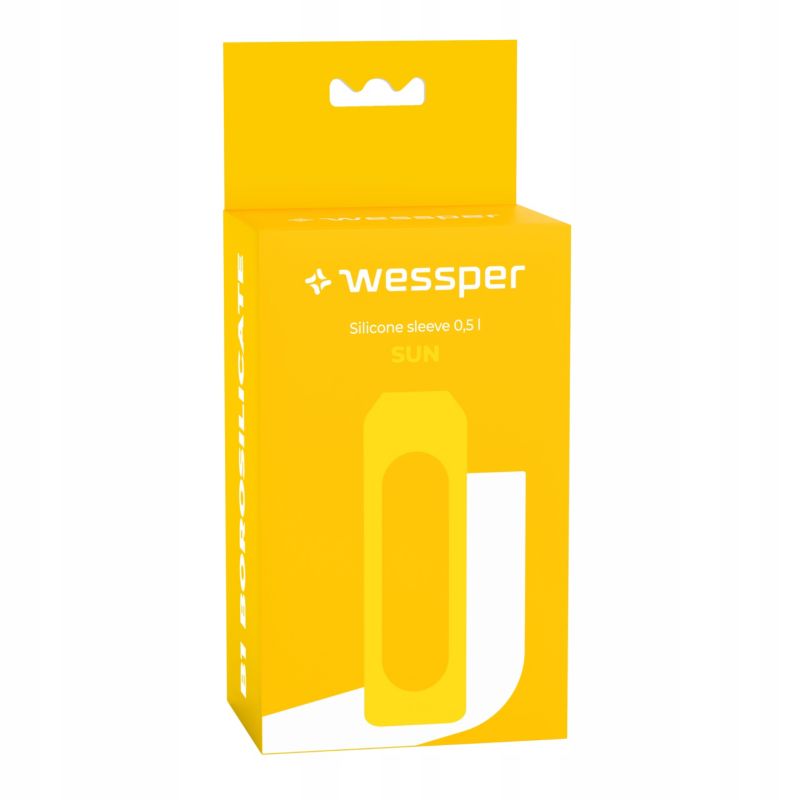 Etui silikonowe, Wessper, do butelki na wodę Wessper B1 BOROSILICATE 0,5L, ochronne, żółty, 1szt