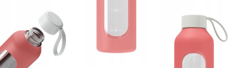 Etui silikonowe, Wessper, do butelki na wodę Wessper B1 BOROSILICATE 1L, ochronne, koralowy, 1szt