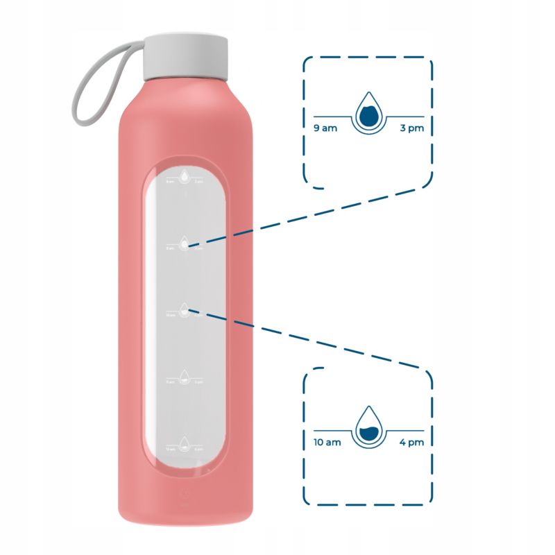 Etui silikonowe, Wessper, do butelki na wodę Wessper B1 BOROSILICATE 1L, ochronne, koralowy, 1szt