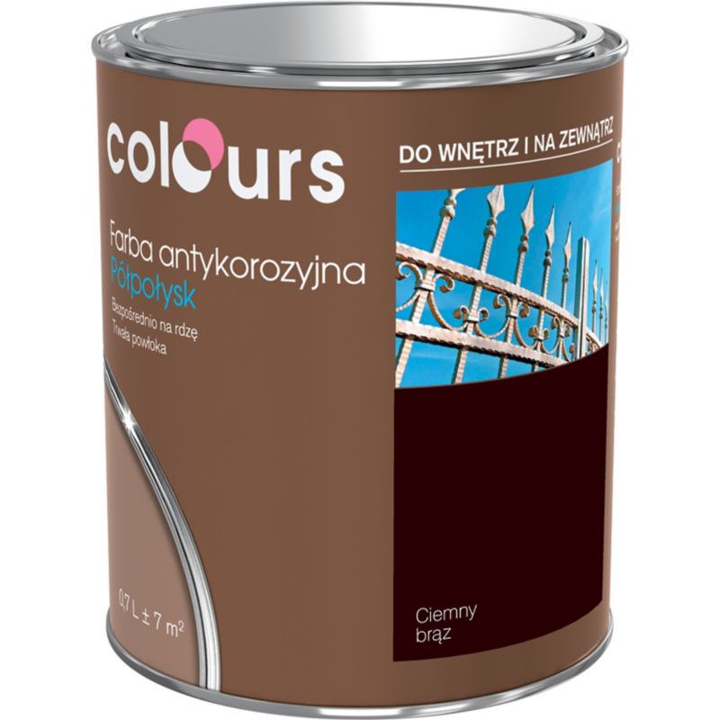 Farba antykorozyjna Colours ciemna brązowa 0,7 l