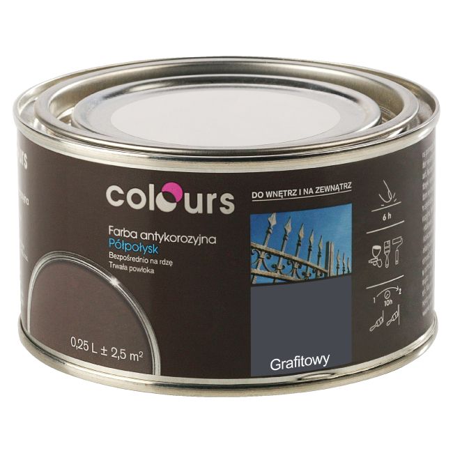 Farba antykorozyjna Colours grafitowa 0,25 l