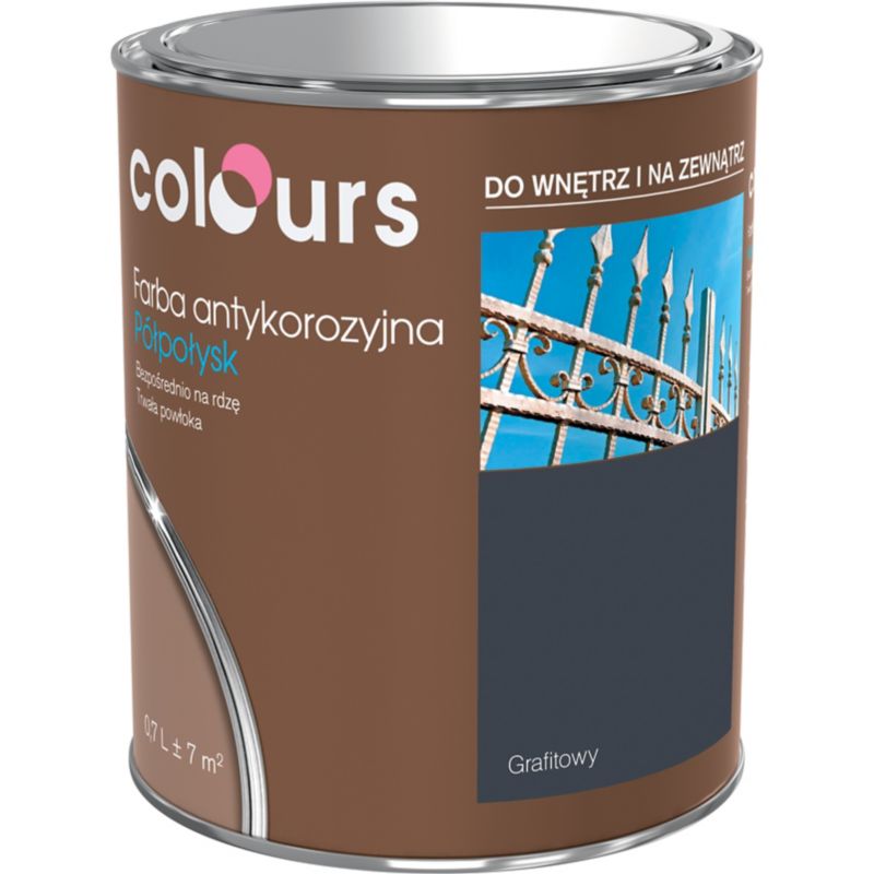 Farba antykorozyjna Colours grafitowa 0,7 l