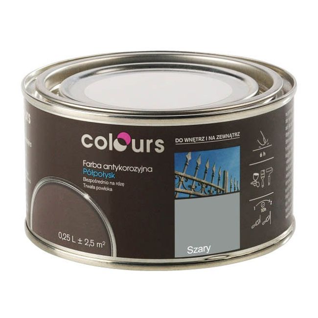 Farba antykorozyjna Colours szara 0,25 l