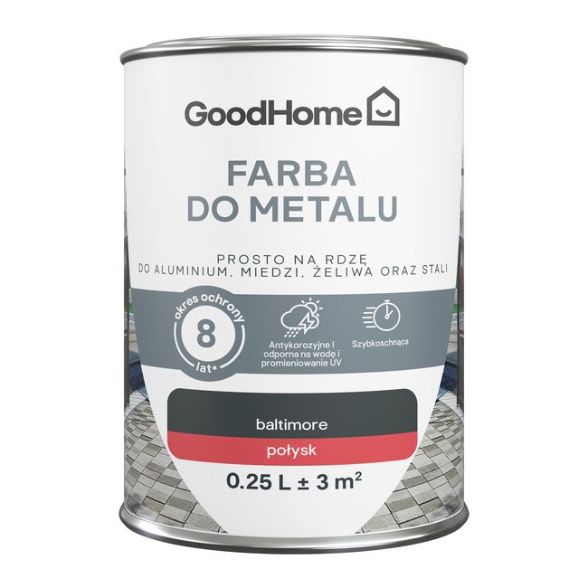 Farba antykorozyjna GoodHome połysk antracyt 0,25 l