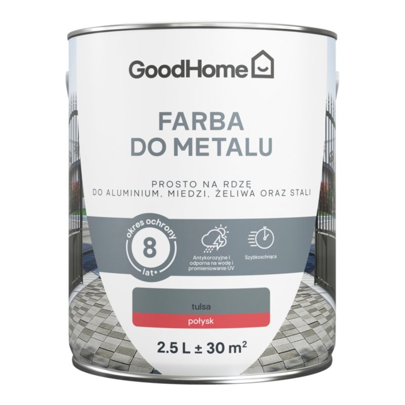 Farba antykorozyjna GoodHome połysk ciemny szary 2,5 l