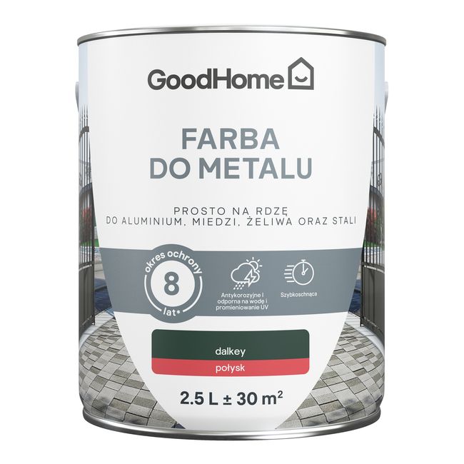 Farba antykorozyjna GoodHome połysk ciemny zielony 2,5 l