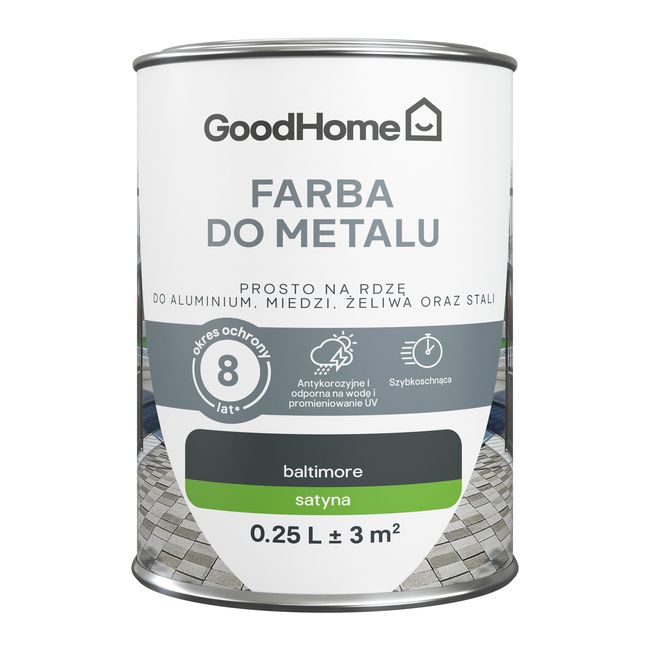 Farba antykorozyjna GoodHome satyna antracyt 0,25 l