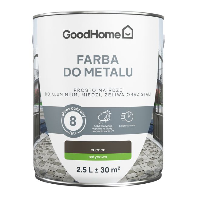 Farba antykorozyjna GoodHome satyna brązowy 2,5 l