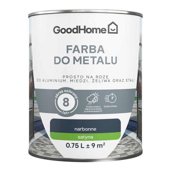 Farba antykorozyjna GoodHome satyna ciemny niebieski 0,75 l