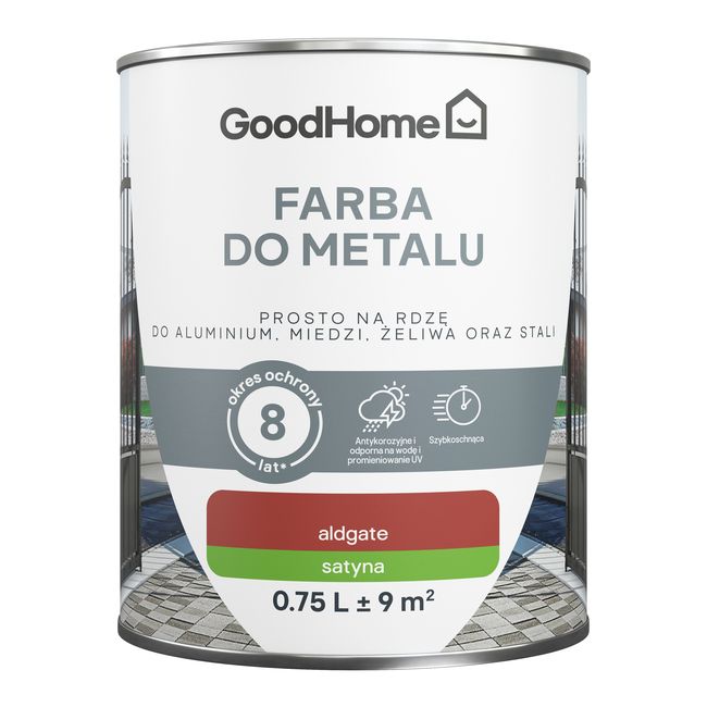Farba antykorozyjna GoodHome satyna czerwony 0,75 l