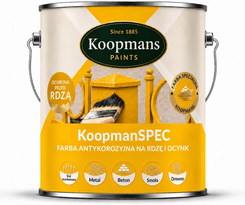Farba antykorozyjna Koopmans KoopmanSPEC RAL 1003 Żółty sygnałowy 0,25 l