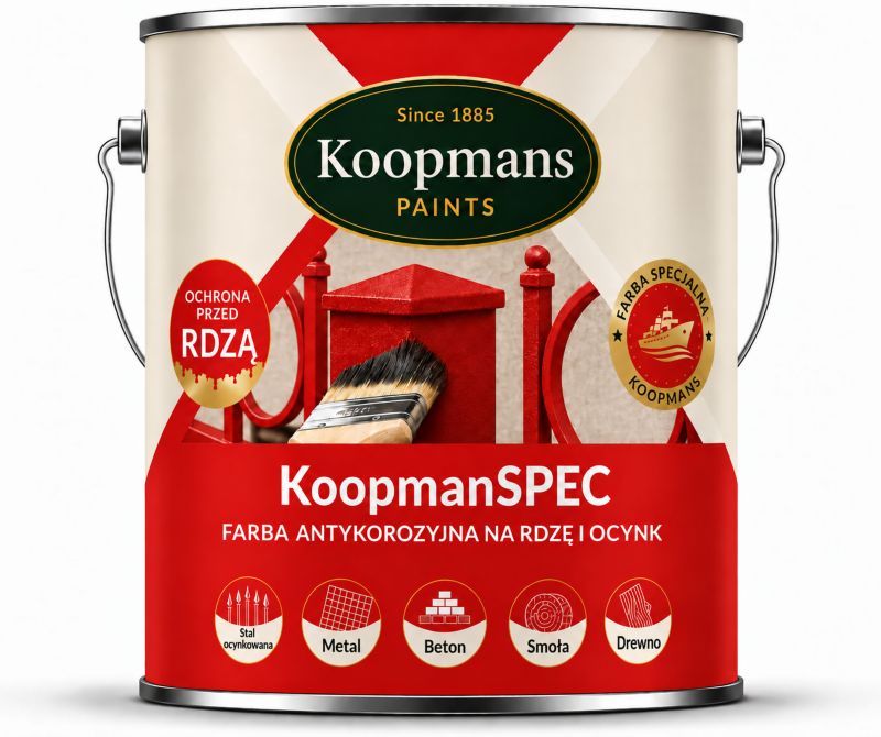 Farba antykorozyjna Koopmans KoopmanSPEC RAL 3020 Czerwony 0,25 l