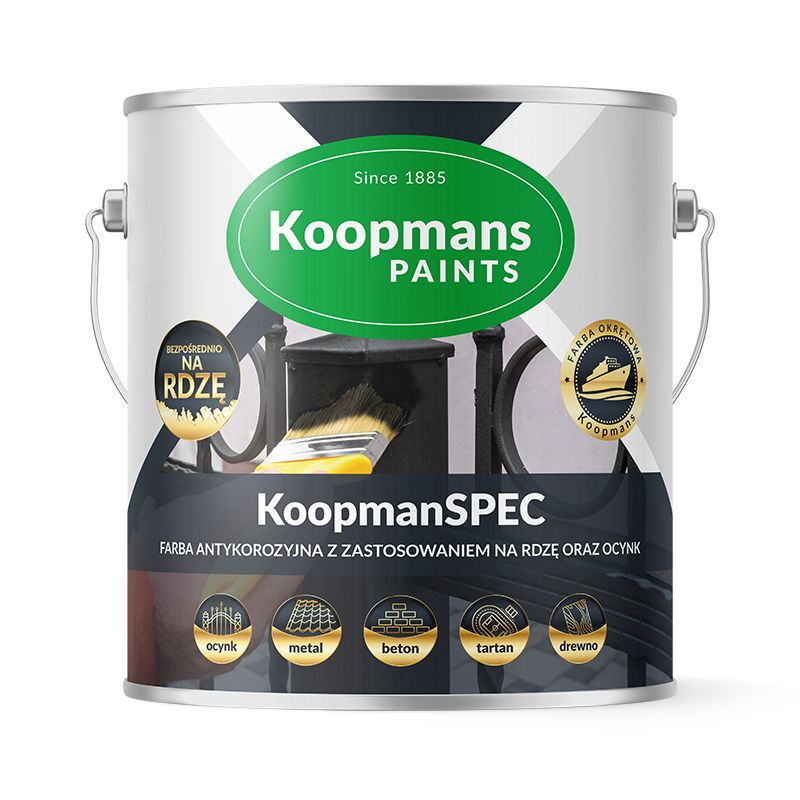 Farba antykorozyjna Koopmans KoopmanSPEC RAL 9005 czarny głęboki 750 ml