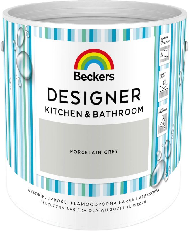 Farba Beckers Designer Kitchen & Bathroom porcelain grey 2,5 l