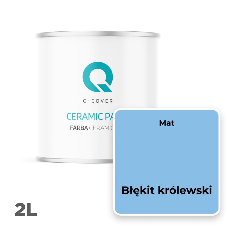 Farba Ceramiczna Do Ścian i Sufitów Q-Cover Błękit królewski H0141 Głęboki Mat 2L