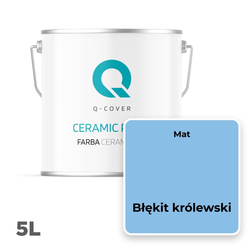 Farba Ceramiczna Do Ścian i Sufitów Q-Cover Błękit królewski H0141 Głęboki Mat 5L