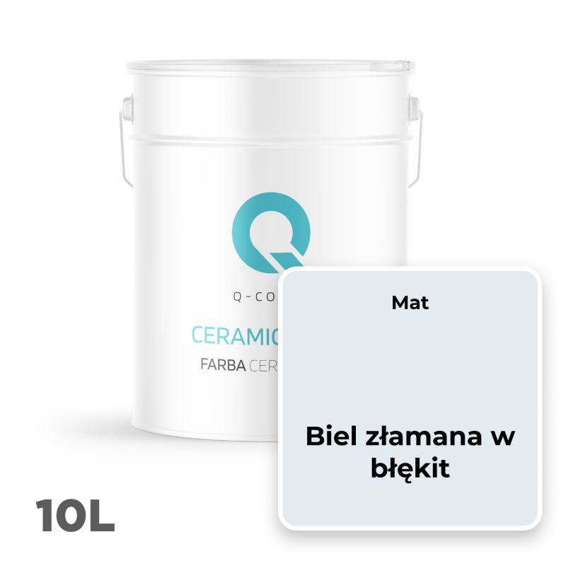 Farba Ceramiczna Do Ścian i Sufitów Q-Cover Biel złamana w błękit H0179 Głęboki Mat 10L