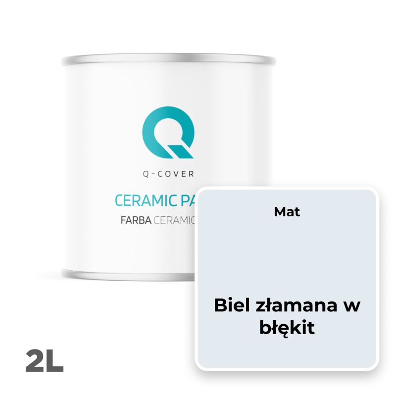 Farba Ceramiczna Do Ścian i Sufitów Q-Cover Biel złamana w błękit H0179 Głęboki Mat 2L