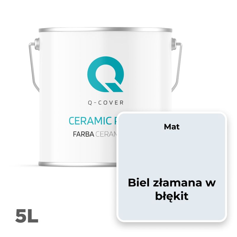 Farba Ceramiczna Do Ścian i Sufitów Q-Cover Biel złamana w błękit H0179 Głęboki Mat 5L