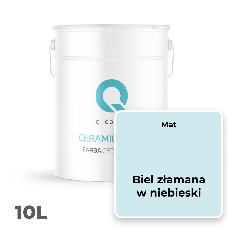 Farba Ceramiczna Do Ścian i Sufitów Q-Cover Biel złamana w niebieski H0378 Głęboki Mat 10L