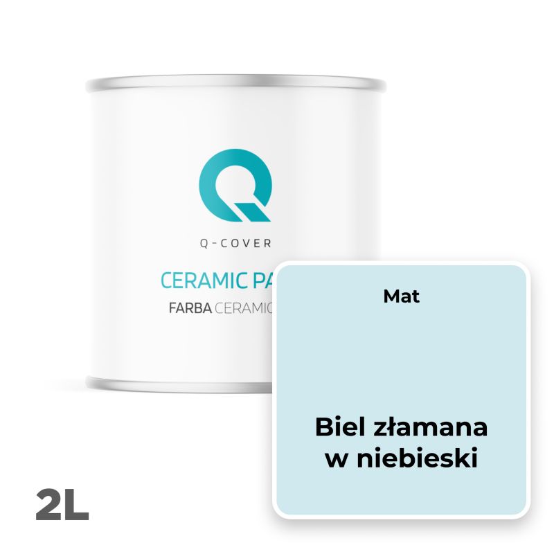 Farba Ceramiczna Do Ścian i Sufitów Q-Cover Biel złamana w niebieski H0378 Głęboki Mat 2L