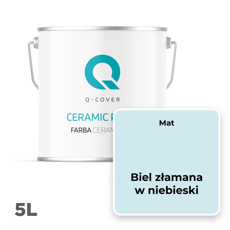 Farba Ceramiczna Do Ścian i Sufitów Q-Cover Biel złamana w niebieski H0378 Głęboki Mat 5L