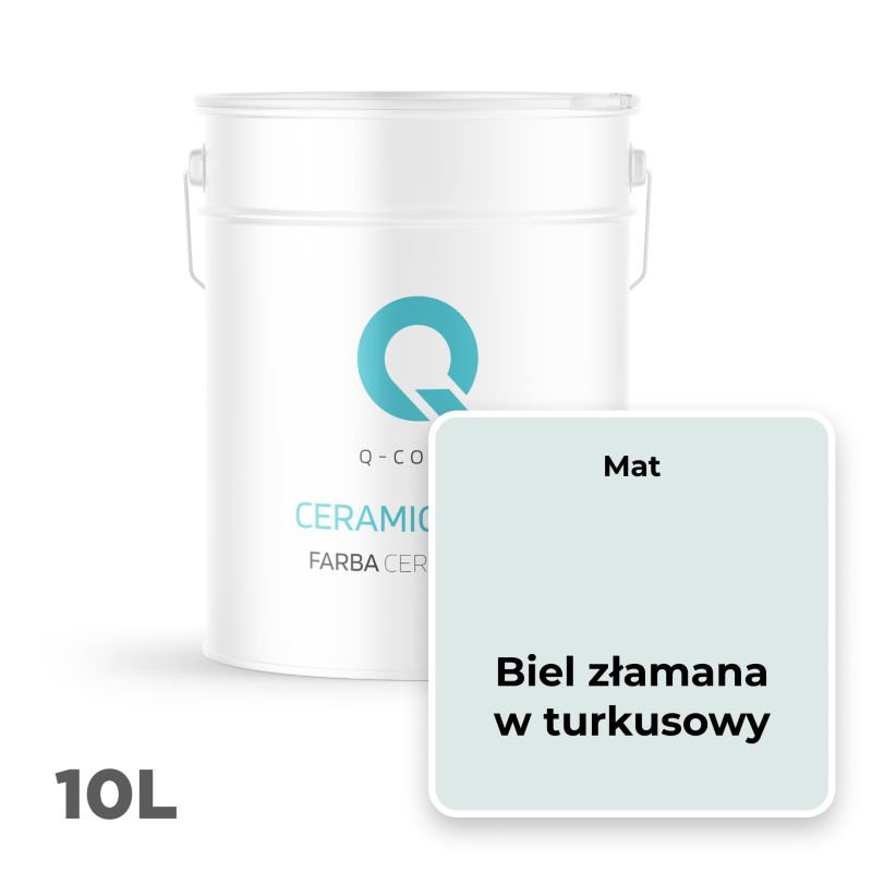 Farba Ceramiczna Do Ścian i Sufitów Q-Cover Biel złamana z turkusowy H1576 Głęboki Mat 10L