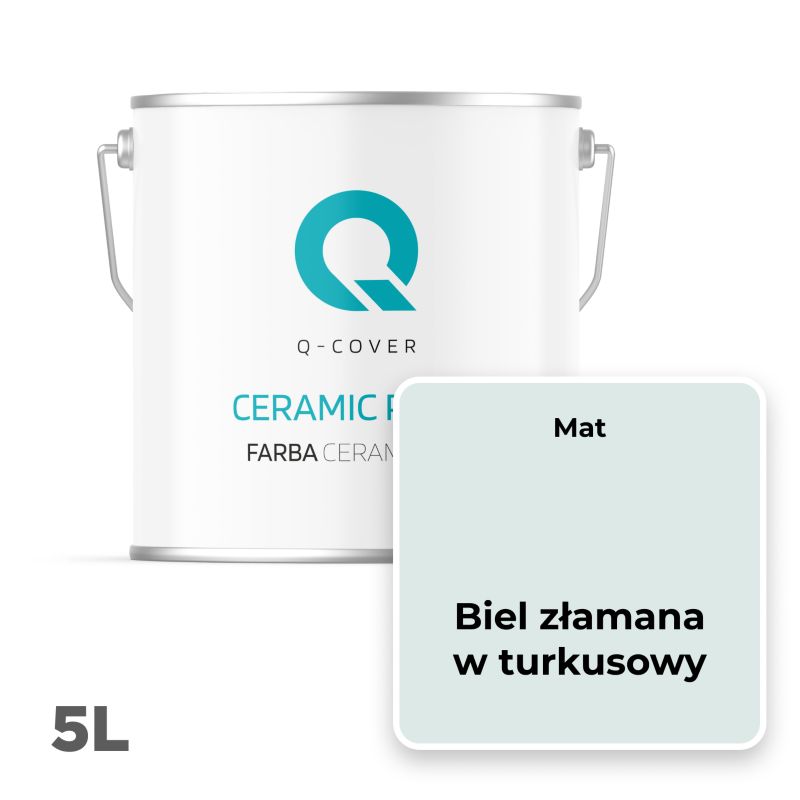 Farba Ceramiczna Do Ścian i Sufitów Q-Cover Biel złamana z turkusowy H1576 Głęboki Mat 5L