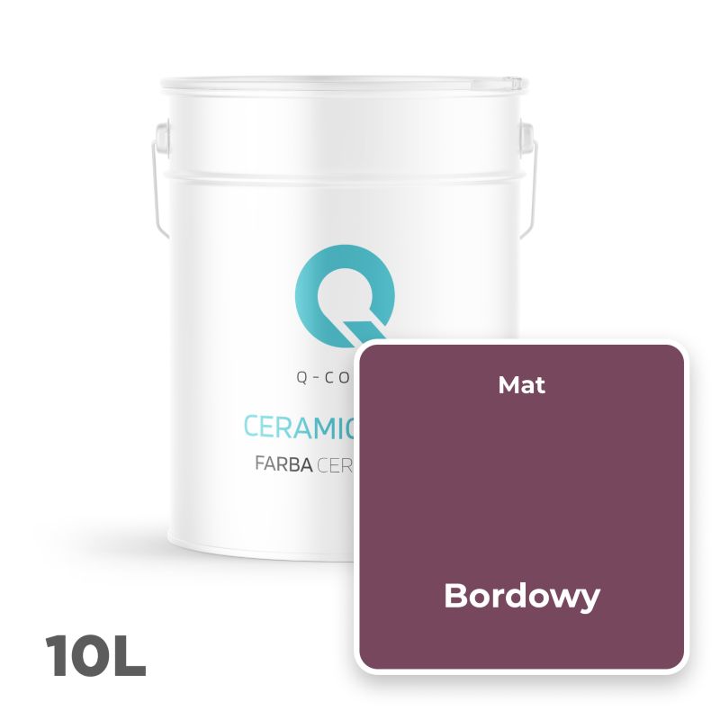 Farba Ceramiczna Do Ścian i Sufitów Q-Cover Bordowy H2809 Głęboki Mat 10L