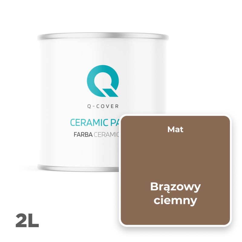 Farba Ceramiczna Do Ścian i Sufitów Q-Cover Brązowy ciemny H4917 Głęboki Mat 2L