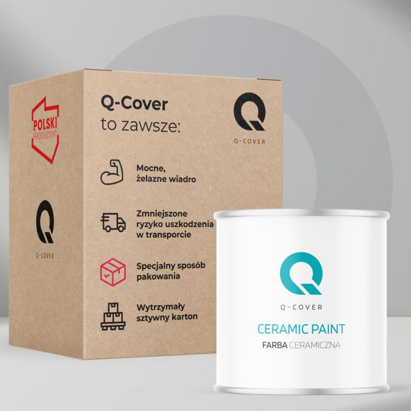 Farba Ceramiczna Do Ścian i Sufitów Q-Cover Brązowy ciemny H4917 Głęboki Mat 2L
