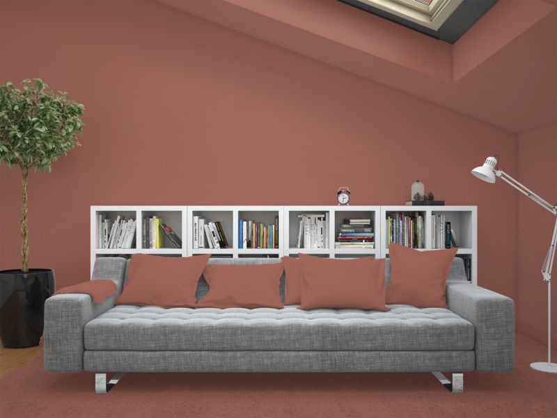 Farba Ceramiczna Do Ścian i Sufitów Q-Cover Ceglasty H4728 Głęboki Mat 2L
