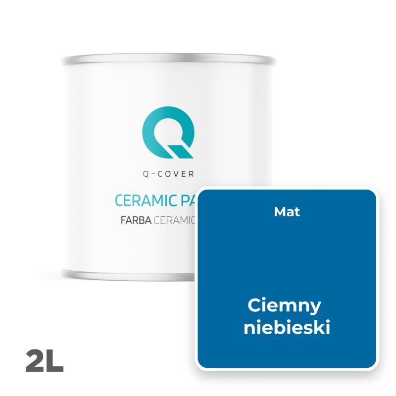 Farba Ceramiczna Do Ścian i Sufitów Q-Cover Ciemny niebieski H0312 Głęboki Mat 2L