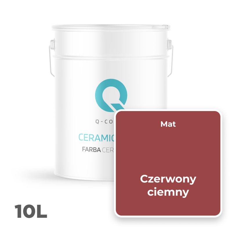 Farba Ceramiczna Do Ścian i Sufitów Q-Cover Czerwony ciemny H3412 Głęboki Mat 10L