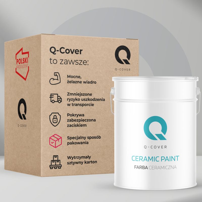 Farba Ceramiczna Do Ścian i Sufitów Q-Cover Czerwony ciemny H3412 Głęboki Mat 10L
