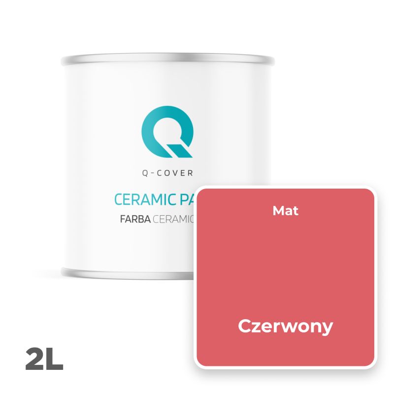 Farba Ceramiczna Do Ścian i Sufitów Q-Cover Czerwony H3525 Głęboki Mat 2L