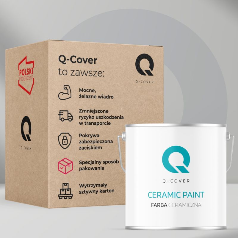 Farba Ceramiczna Do Ścian i Sufitów Q-Cover Czerwony ognisty H3516 Głęboki Mat 5L