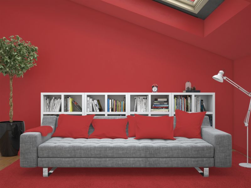 Farba Ceramiczna Do Ścian i Sufitów Q-Cover Czerwony ognisty H3516 Głęboki Mat 5L