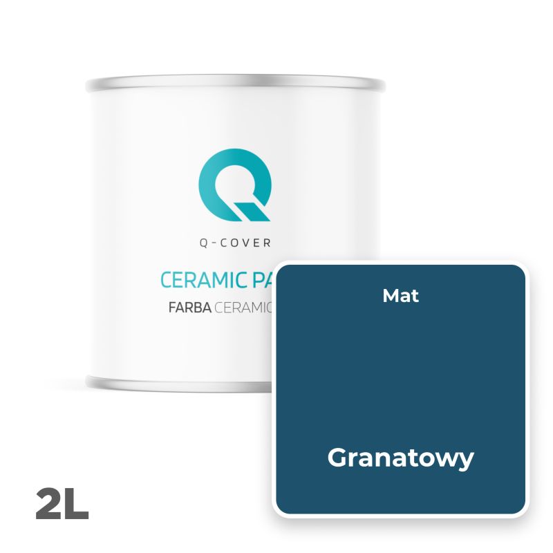 Farba Ceramiczna Do Ścian i Sufitów Q-Cover Granatowy H0508 Głęboki Mat 2L