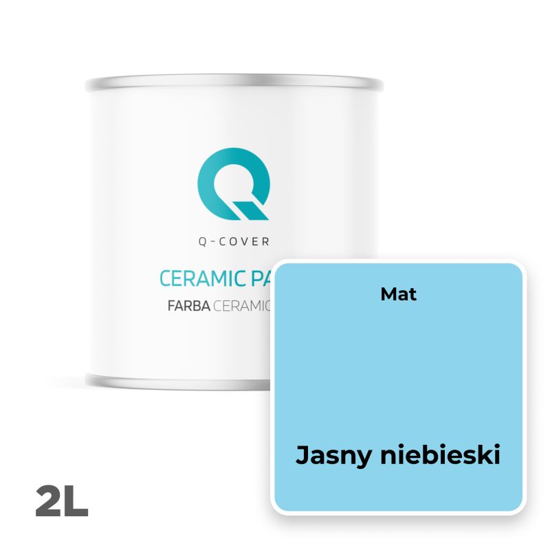 Farba Ceramiczna Do Ścian i Sufitów Q-Cover Jasny niebieski H0361 Głęboki Mat 2L