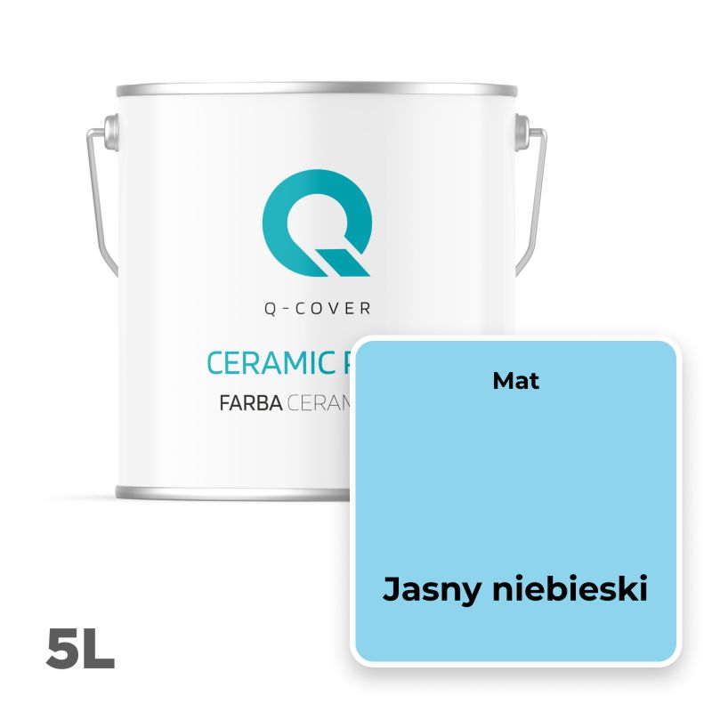 Farba Ceramiczna Do Ścian i Sufitów Q-Cover Jasny niebieski H0361 Głęboki Mat 5L